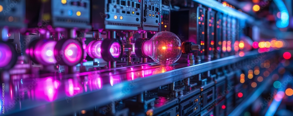 Poster a quantum computer solving complex calculations.