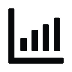 Graphical representation of a vertical bar chart, business chart icon easy to use
