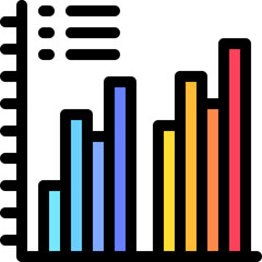 graph, bar graph, bar chart, stats, statistics Icon
