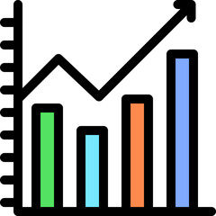 graph, bar chart, analytics, business graph, increase Icon