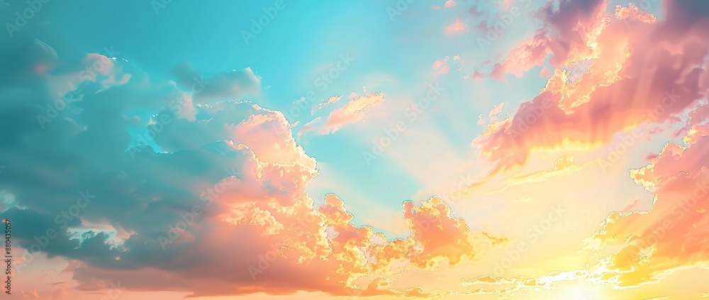 Sticker Sunset and twilight clouds with a colorful sky concept: dramatic sunsets with colorful skies