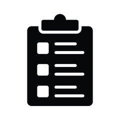 Carefully designed checklist icon represents a list of tasks or items to be completed, often used in productivity and organization apps