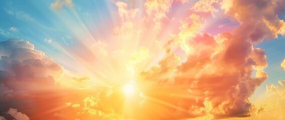 Obraz premium Sunset / sunrise concept with clouds: Celestial World