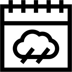 Vector Icon Calendar, cloud, time and date, weather, rain
