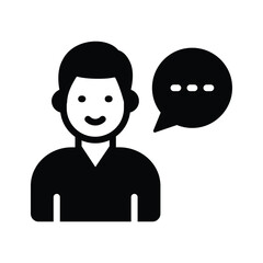 A male avatar with chat bubble showing concept vector of customer chat