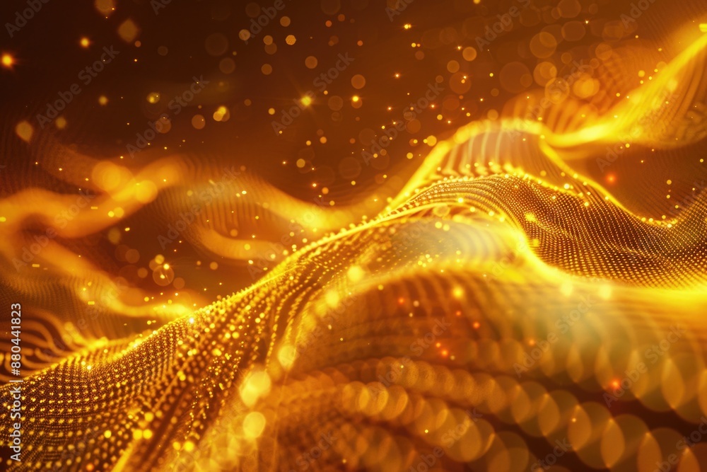 Aufkleber A blurred image of a wavy motion in shades of gold, ideal for backgrounds or adding texture to designs
