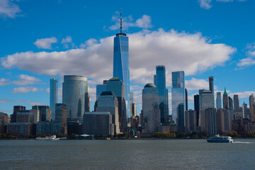 Obraz premium New York, United States. New York city skyline in Midtown Manhattan. USA, NYC, NY, Manhattan. American big city. Lower Manhattan skyline. I love NYC, New York.