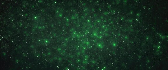 Fototapeta premium Fire embers particles over Green background, Abstract dark glitter fire particles lights