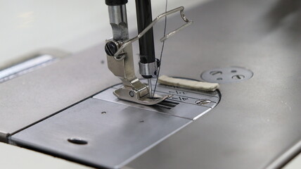 close up of sewing machine