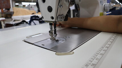close up of sewing machine