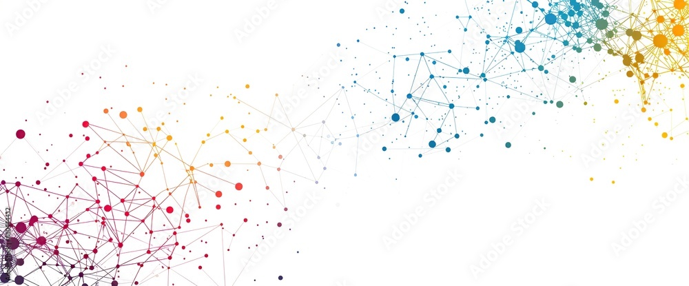 Poster abstract network connection illustration with colorful dots