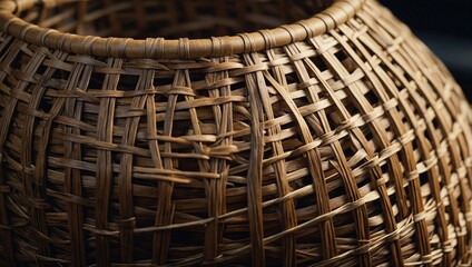 Woven basket with interlacing