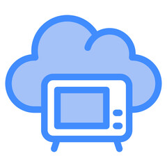 television, cloud, Cloud Service, networking, information technology Icon