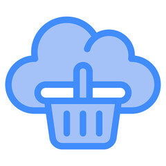 basket, cloud, Cloud Service, networking, information technology Icon