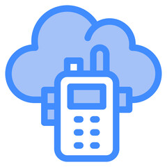 walkie talkie, cloud, Cloud Service, networking, information technology Icon