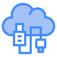 usb, cloud, Cloud Service, networking, information technology Icon