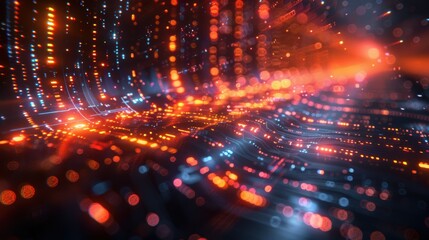 Fototapeta premium Abstract background with futuristic neon lines.