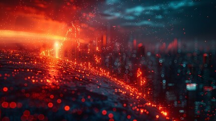 Naklejka premium Aspiring for fiscal security and advancement, with an economic decline and a balance between positive outlook and practicality. Idea of financial struggle