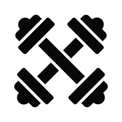 Two crossed dumbbells symbolizing fitness, strength, and weightlifting