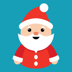 Funny Christmas Baby Cute Santa Claus with Santa Claus Hat Clipart Vector Illustration
