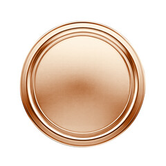 Blank bronze award  in minimalist simple design. Third place medal isolated 