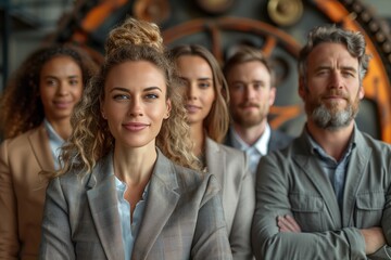 Business Team Celebrating Success: A diverse team of employees celebrating a business milestone, representing collective growth. 