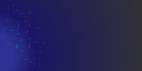 Vectors High-tech connection system on a blue background., Social networking and digital communication technology concept background