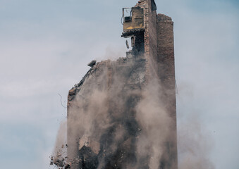 destroyed building in a city lost in the war in Ukraine