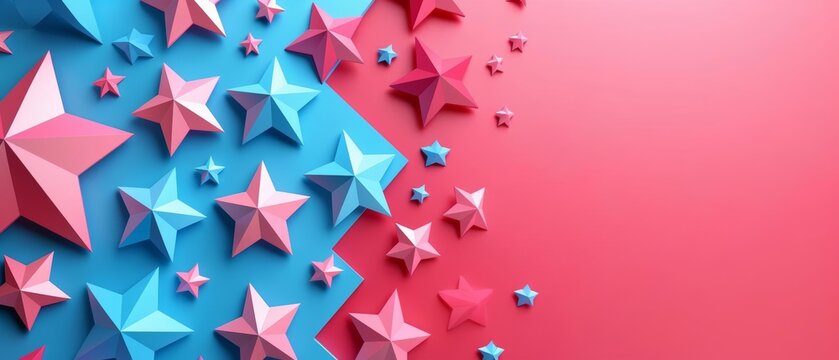 USA voting flat design top view theme with 3D render Triadic Color Scheme