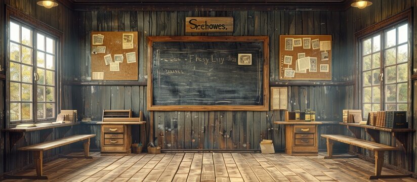 Old Schoolroom Interior