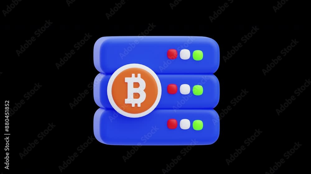 Aufkleber 3d animation of digital asset storage crypto database | alpha channel