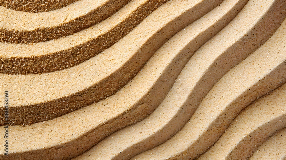 Poster mesmerizing sand patterns with wavy layers