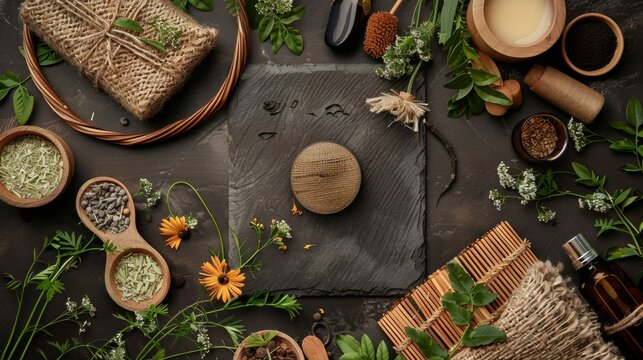 Discover Rustic Herbal Spa Essentials with natural ingredients and ecofriendly tools for holistic spa experience