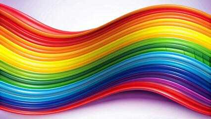 Vibrant rainbow wave shape forms a trendy backdrop with a modern, abstract design perfect for LGBT Pride Month banner, poster, or flyer.