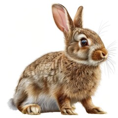 Obraz premium Brown Rabbit Sitting on Top of White Floor