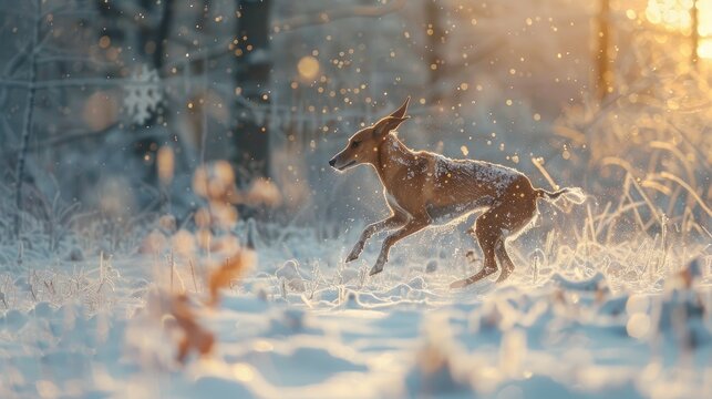 Winter Hare Hunting with Hortaya Borzaya Sighthound