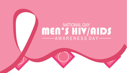 NATIONAL GAY MEN’S HIV AIDS AWARENESS DAY is observed every year on September. banner design template Vector illustration background design.