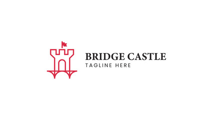 bridge castle simple modern logo vector
