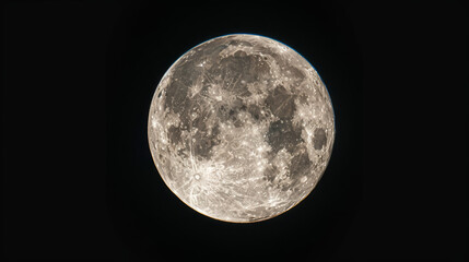 Fototapeta premium a full moon against a dark, starry sky, offering plenty of copy space