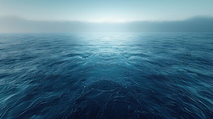 Obraz premium Ocean Tranquility: A Vast Sea Under a Misty Sky