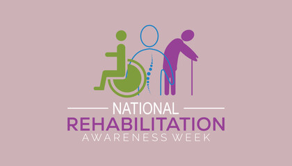 National Rehabilitation awareness week is observed every year on September. banner design template Vector illustration background design.