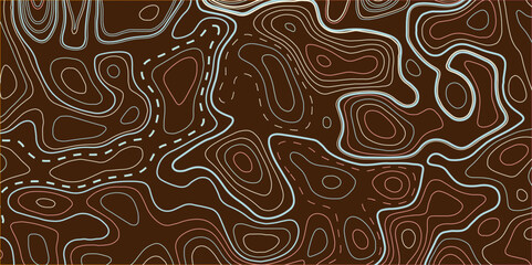 Abstract lines contour map vector background. Modern design. Topographic background with waves. 3d topograph