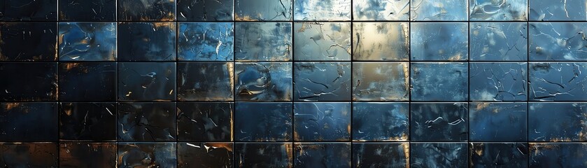 Glossy ceramic tile in midnight blue, deep and reflective