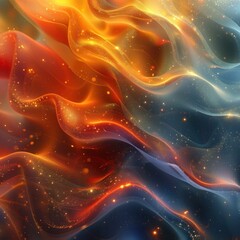 Abstract Art with Swirling Colors and Glimmering Lights