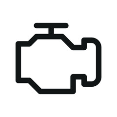 Car engine UI icon, engine check minimal line vector symbol