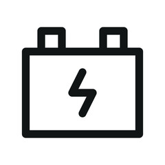 Car accumulator UI icon, electric car battery minimal line vector symbol