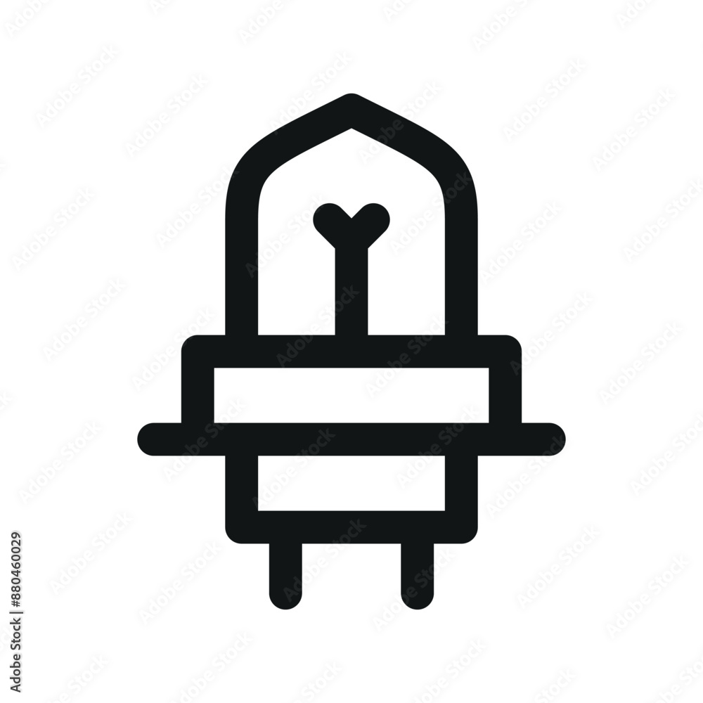Poster h4 lamp ui icon, headlight lamp minimal line vector symbol