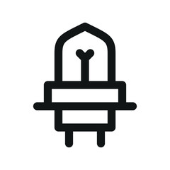 h4 lamp UI icon, headlight lamp minimal line vector symbol