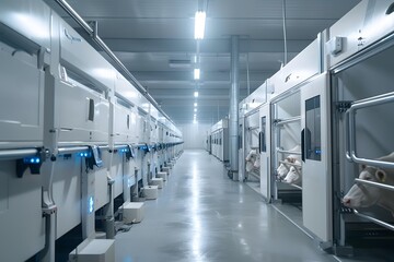Obraz premium Modern Dairy Farm with Advanced Automated Milking Systems