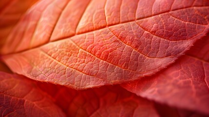 Obraz premium Close-Up of Vibrant Red Autumn Leaves